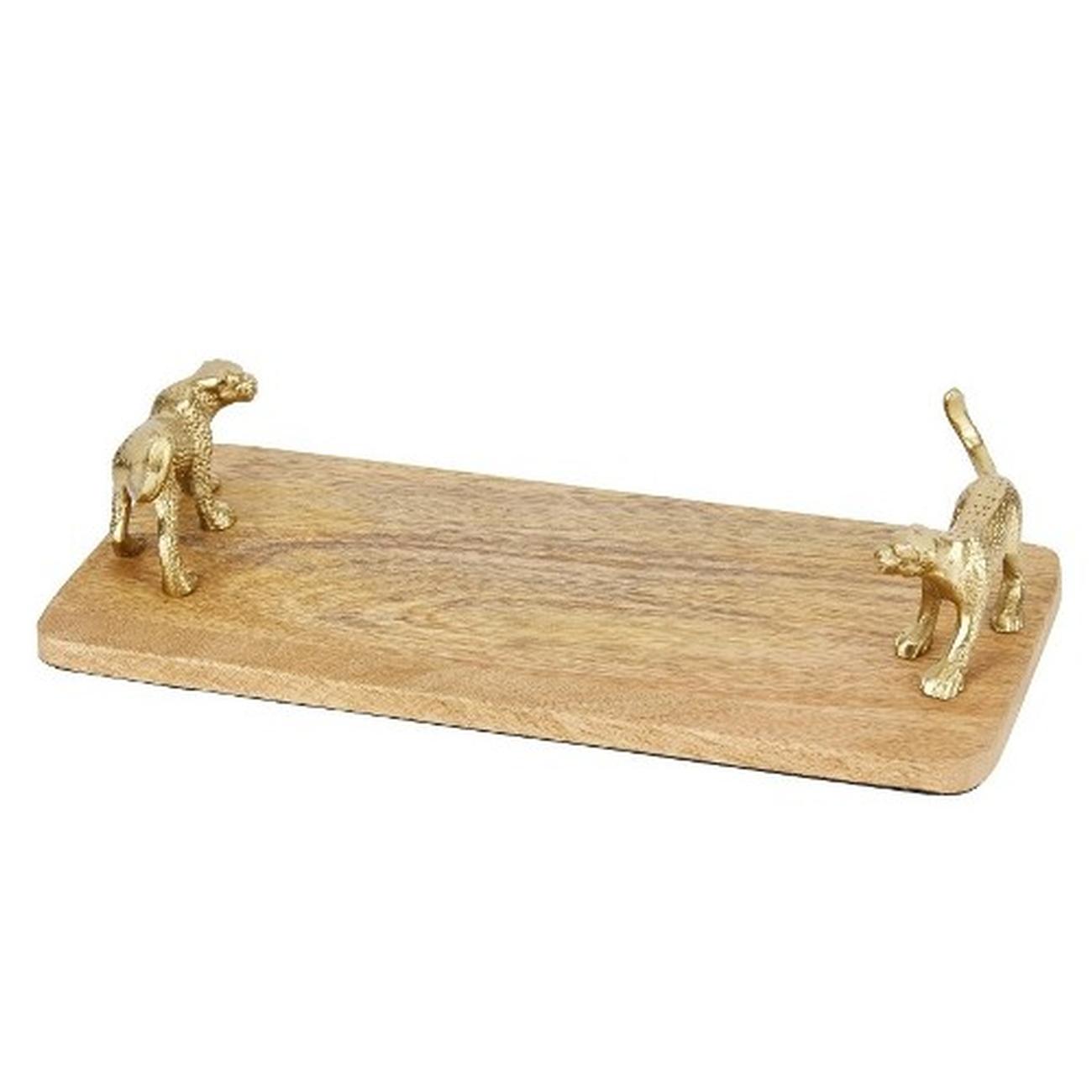 artesa-rectangular-serving-board-gold-leopard-handles - Artesa Rectangular Serving Platter with Leopard Handles