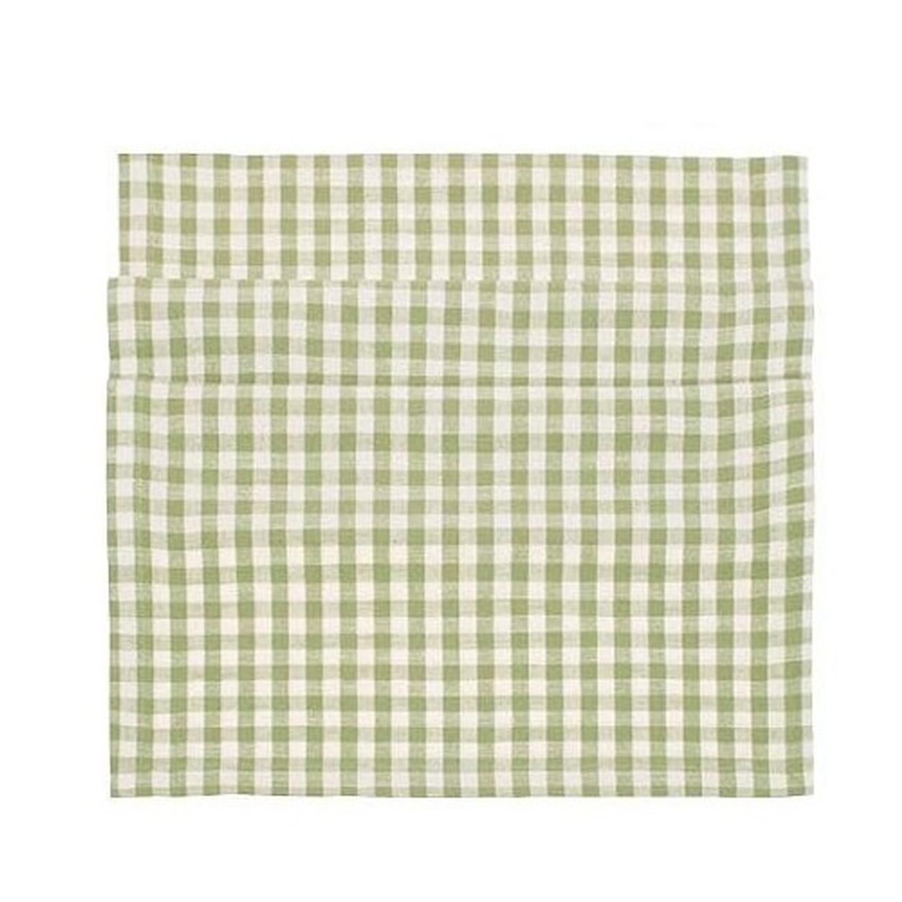 walton-table-runner-auberge-check-pale-olive-green - Walton & Co Auberge Gingham Pale Olive Runner