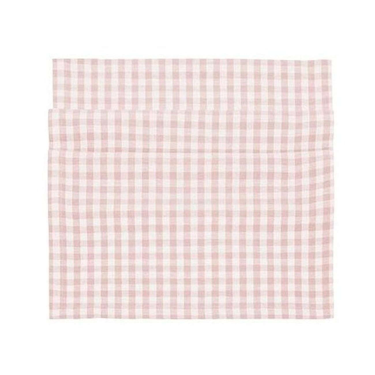 walton-table-runner-gingham-check-plaster-pink - Walton & Co Gingham Runner Plaster Pink