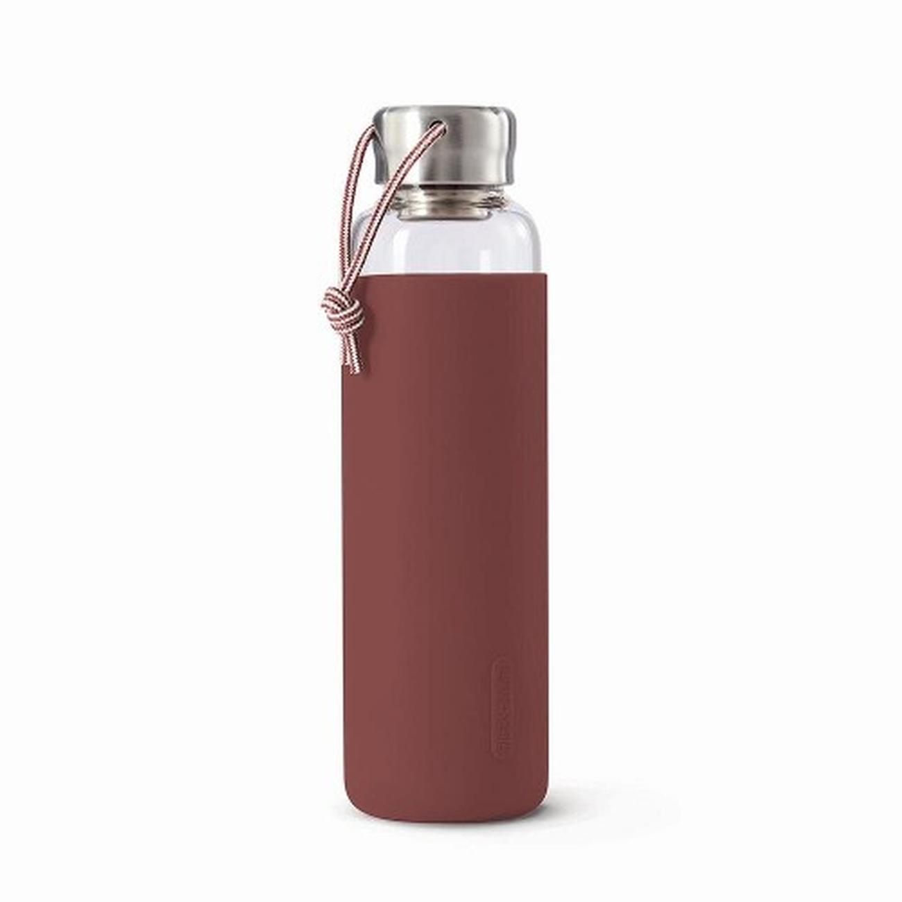 black-and-blum-glass-water-bottle-burgundy - Black & Blum Glass Water Bottle Burgundy