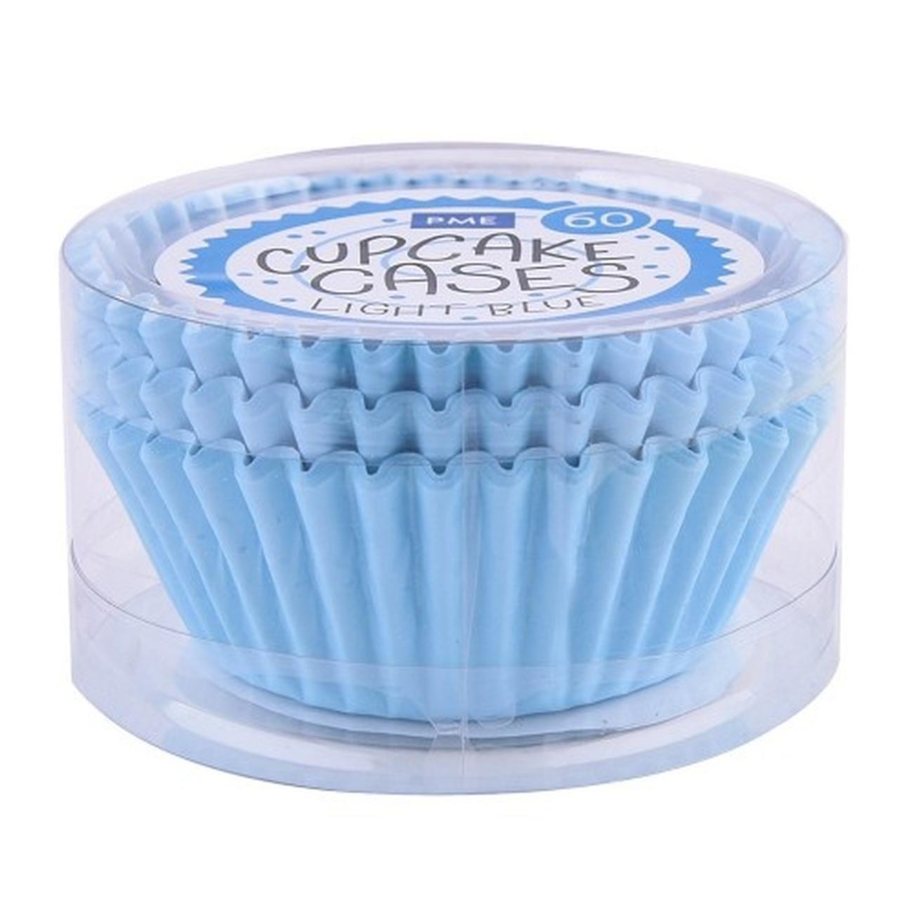 pme-60-standard-baking-cases-baby-blue - PME 60 Cupcake Cases Light Blue