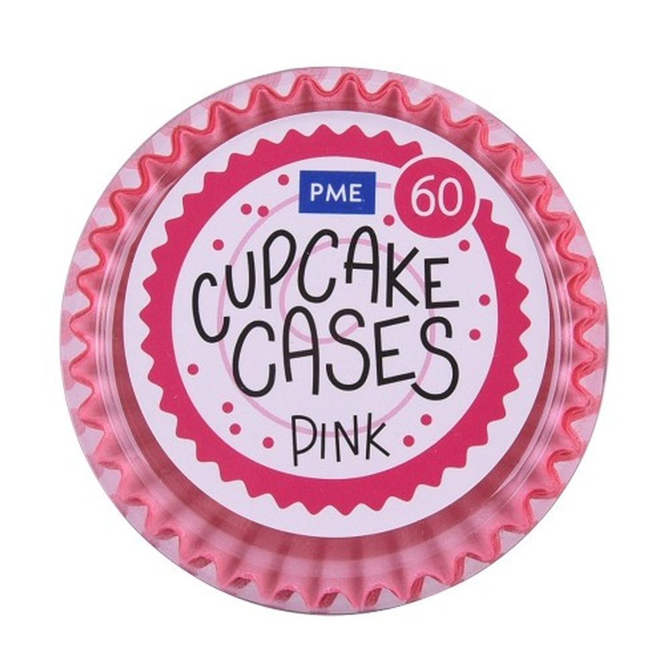 pme-60-standard-baking-cases-pink - PME 60 Cupcake Cases Pink