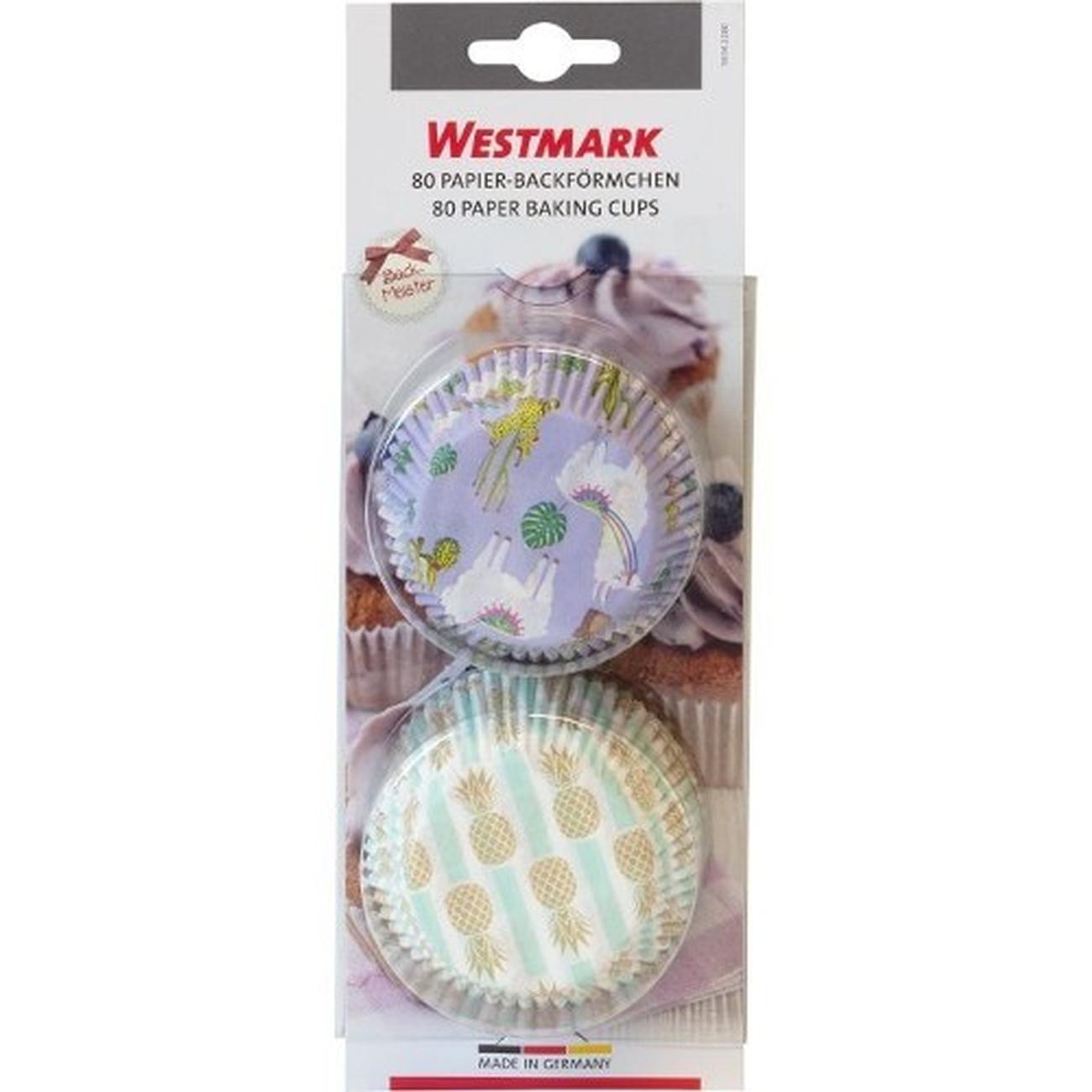 westmark-80-paper-cupcake-cases-Llama-pineapple - Westmark 80 Baking Cases, Llama & Pineapple