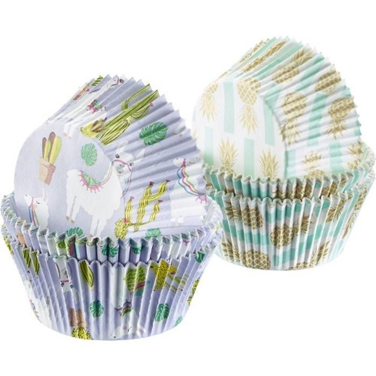 westmark-80-paper-cupcake-cases-Llama-pineapple - Westmark 80 Baking Cases, Llama & Pineapple