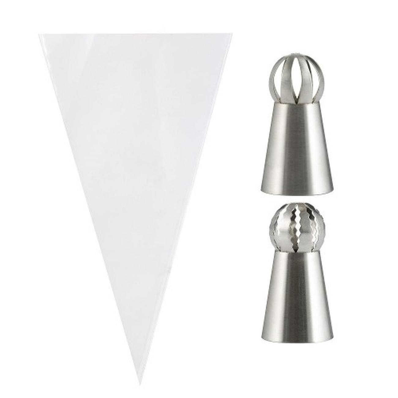 mason-cash-set-of-2-ball-nozzles-and-6-icing-bags - Mason Cash Set of 2 Ball Nozzles & 6 Bags