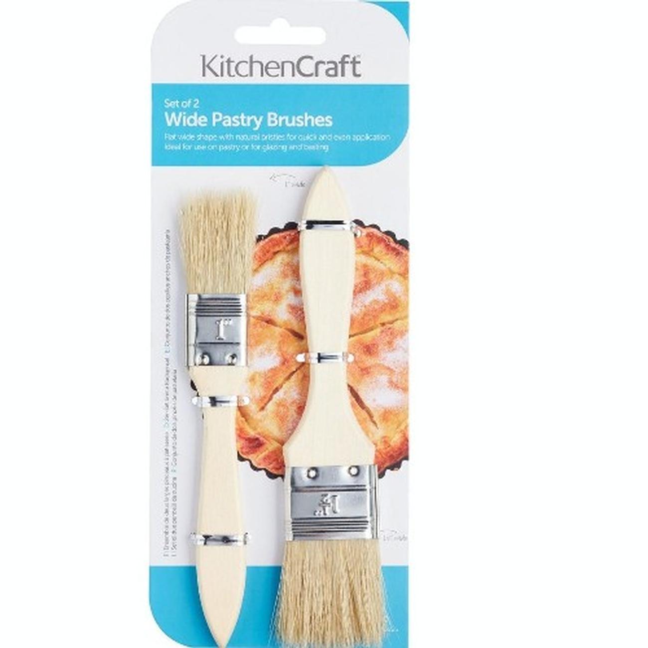 kitchencraft-wide-pastry-brushes-set-of-2 - KitchenCraft Set of 2 Pastry & Basting Brushes