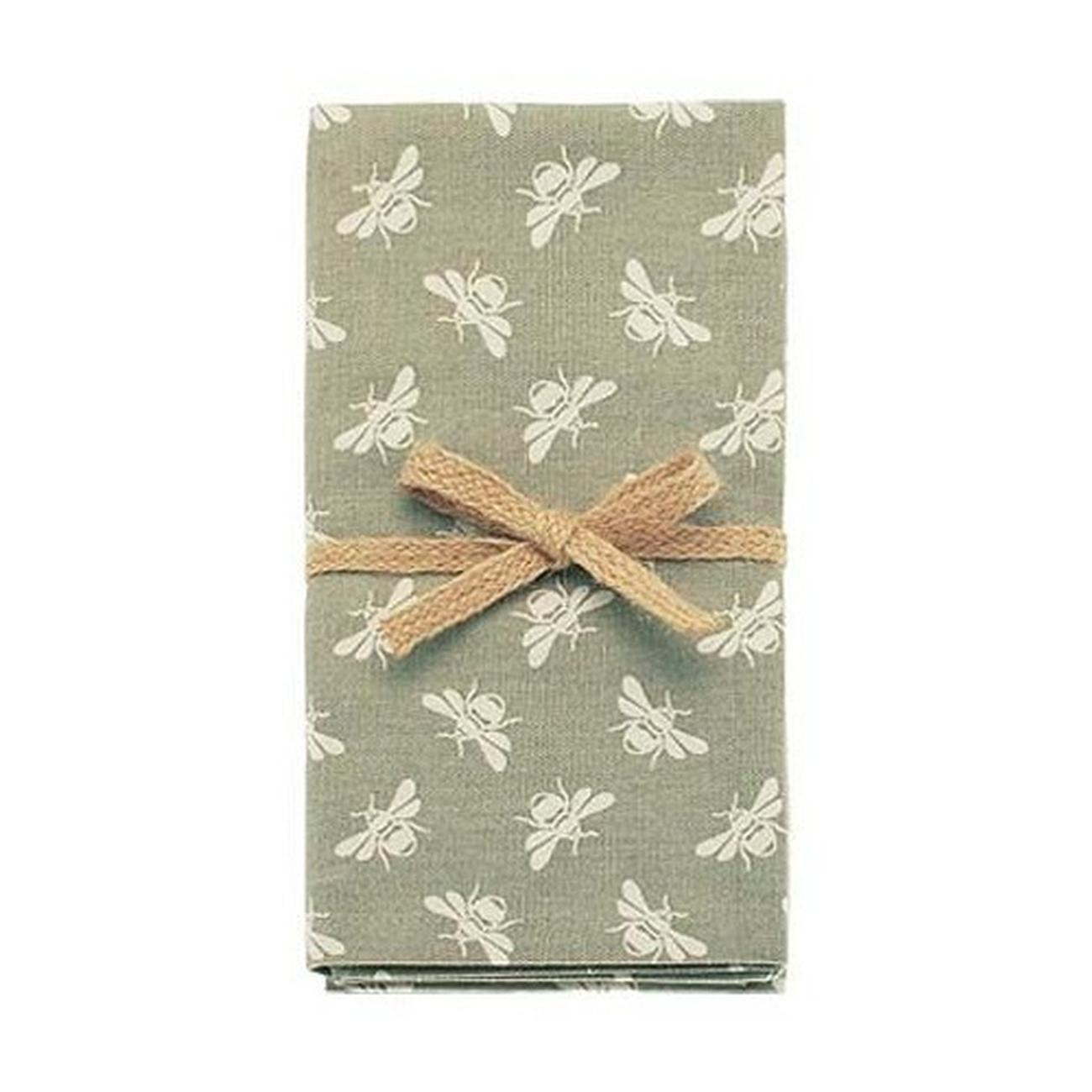 walton-bumble-bee-napkins-natural-4pc - Walton & Co Bee Napkins Natural Set of 4