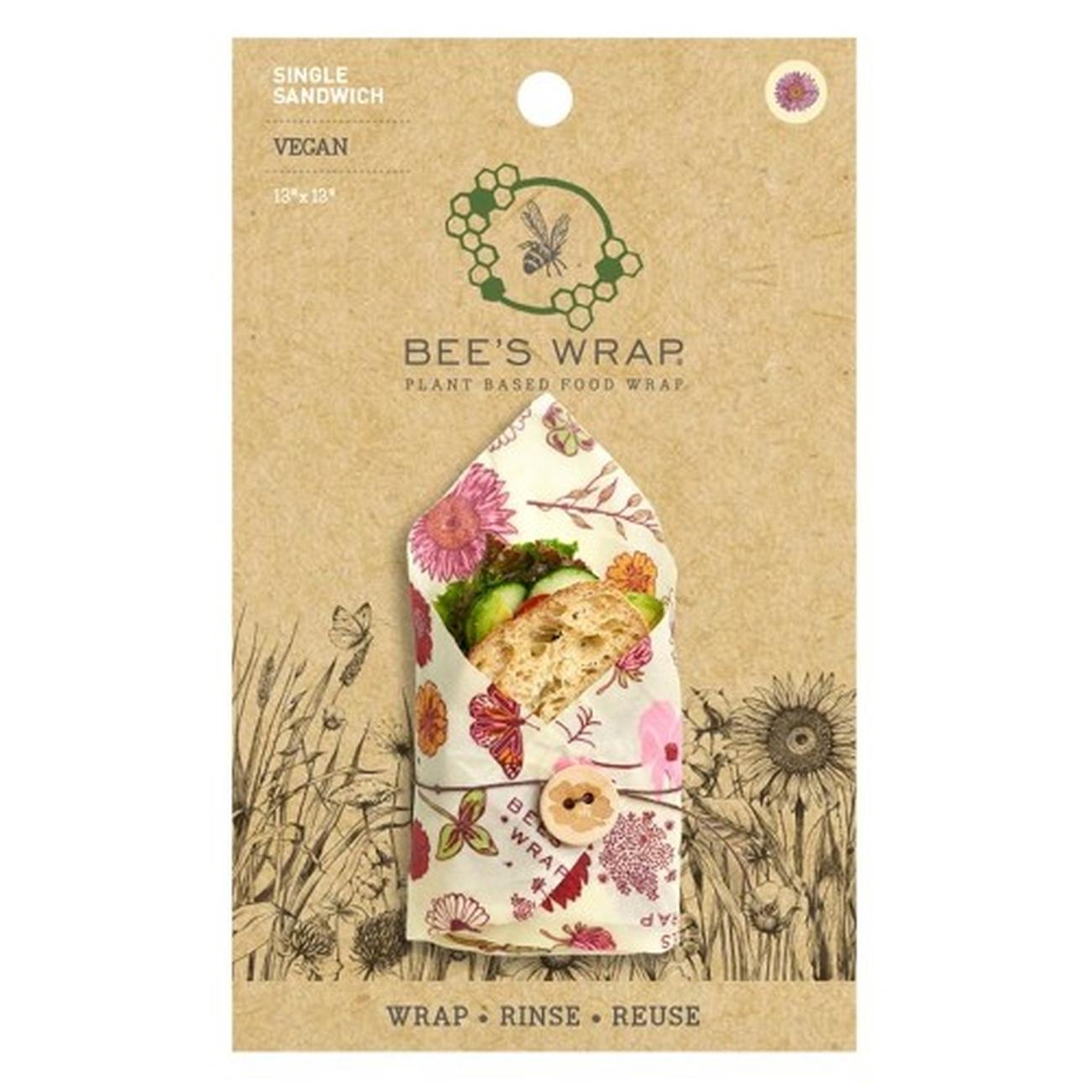 bees-wrap-meadow-magic-reusable-vegan-sandwich-wrap - Bee's Wrap Meadow Magic Vegan Sandwich Wrap
