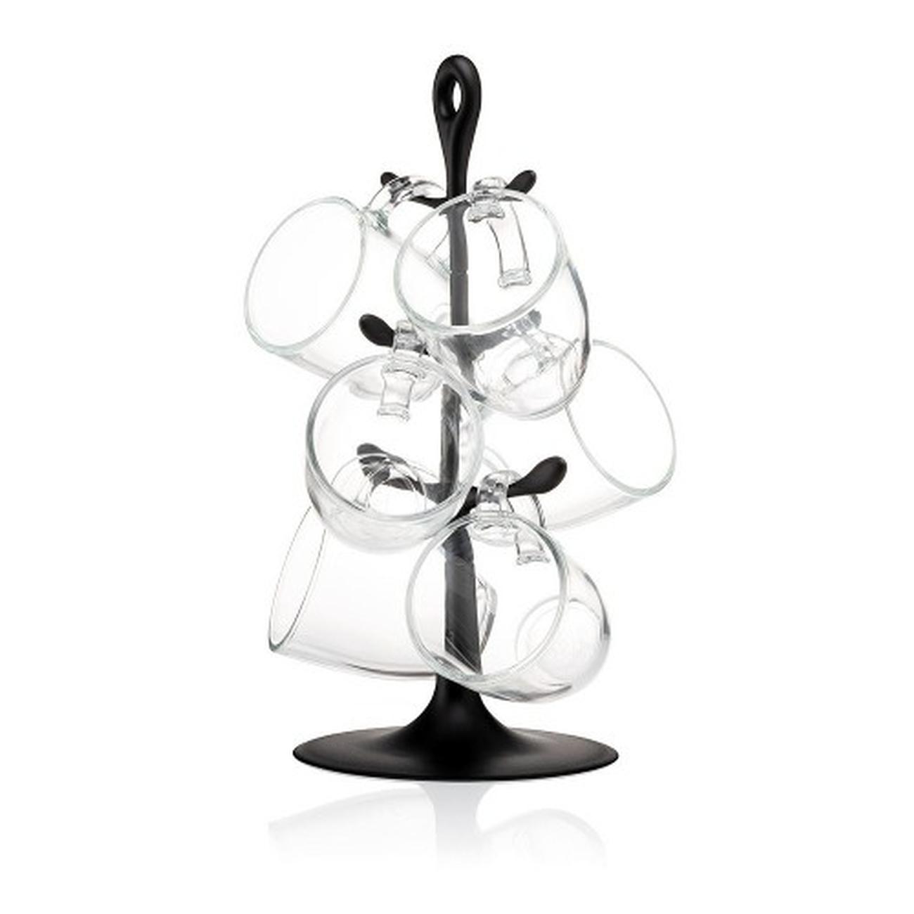bodum-copenhagen-mug-holder-with-6-cups-set - Bodum Bistro Mug Tree & 6 Cups Set