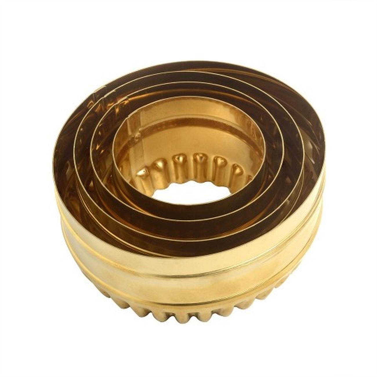 eddingtons-set-of-4-brass-fluted-scone-cutters - Eddingtons Brass Round Fluted Cutter 4pc
