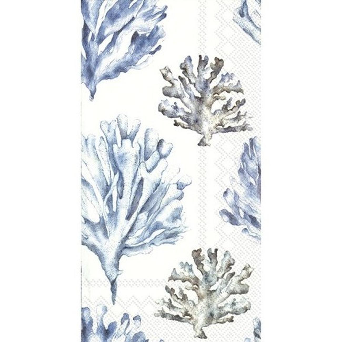 ihr-guest-towels-serviettes-coral-white-blue - IHR Guest Towels Coral White