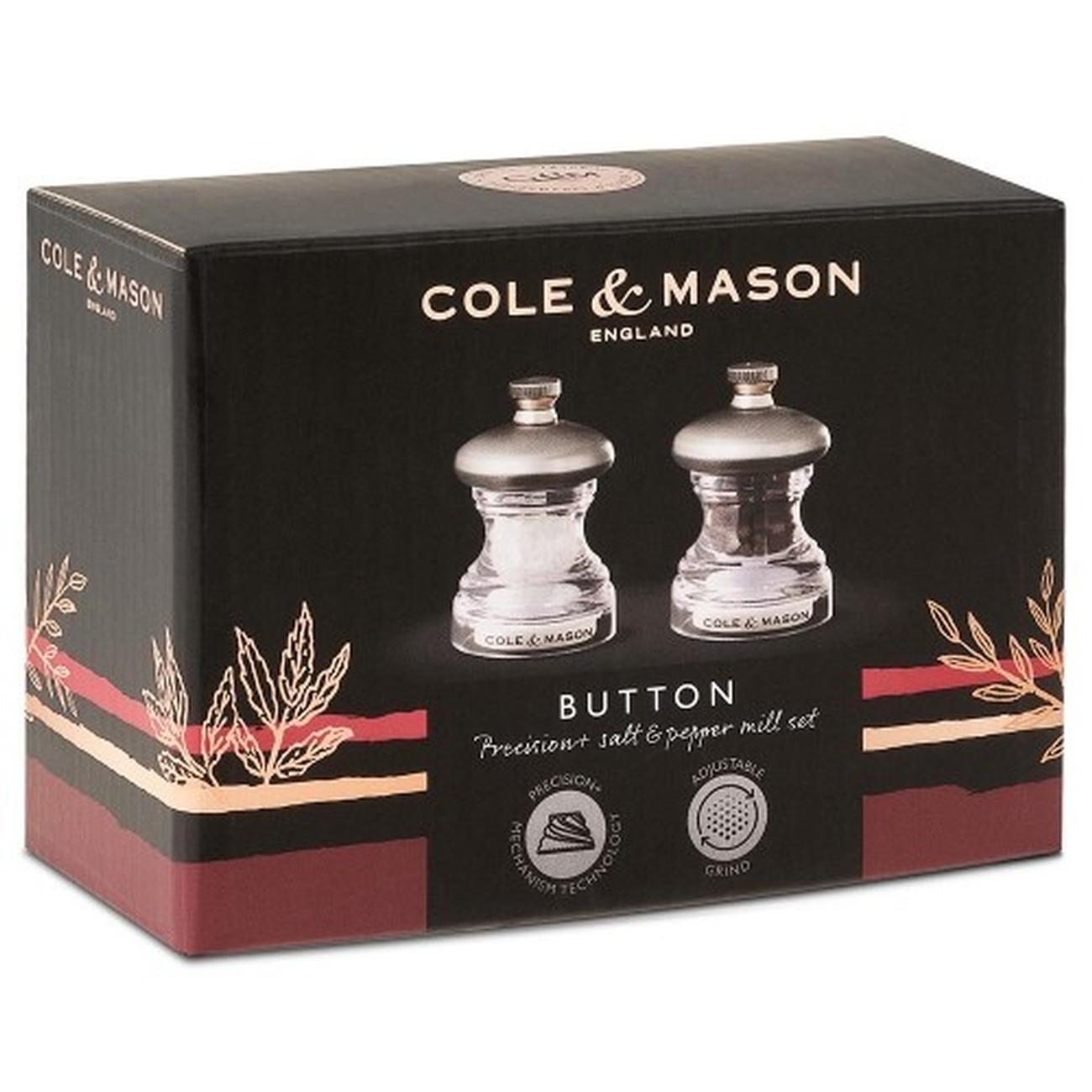 Cole & Mason Button Salt & Pepper Mill Set 6.5cm