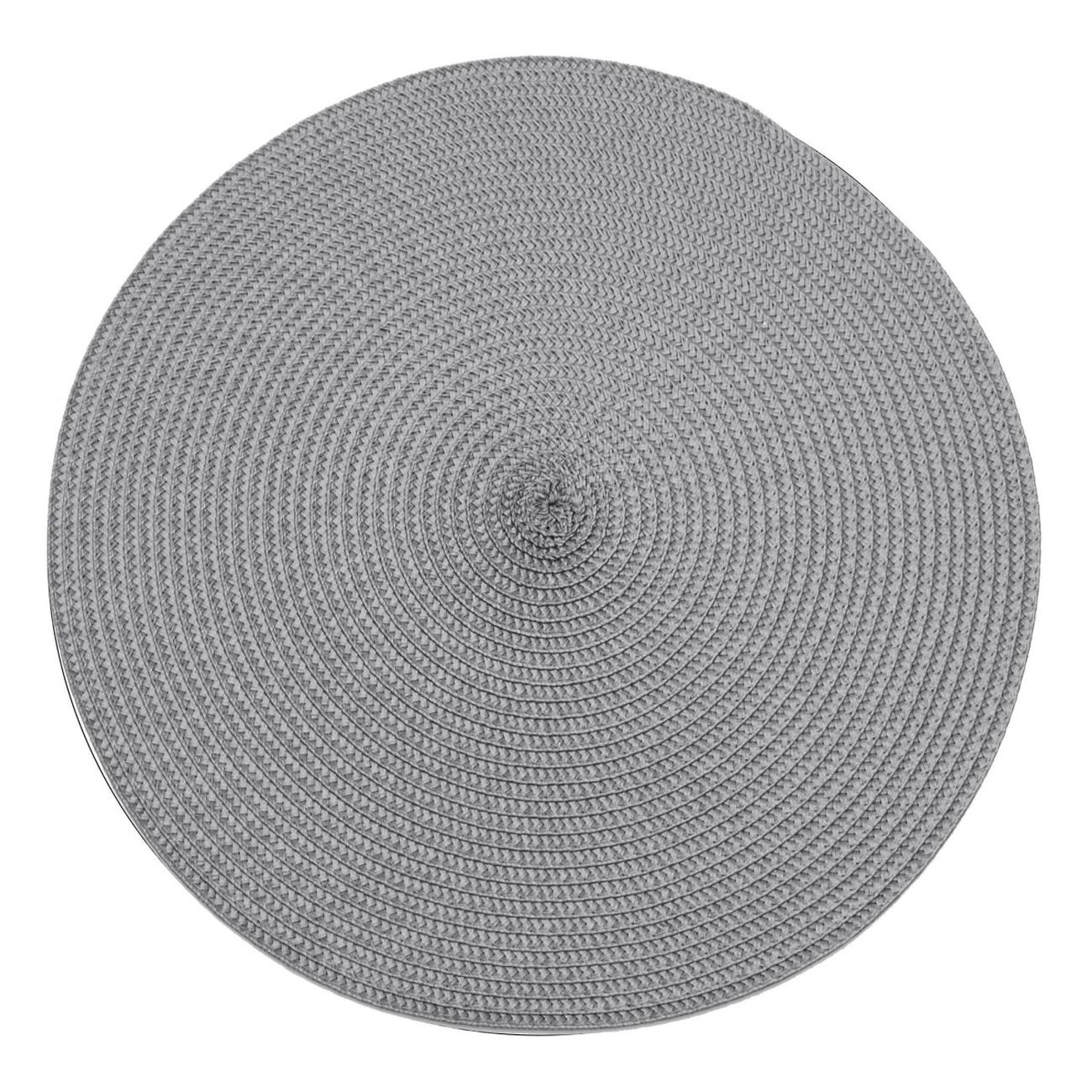 Walton & Co Circular Ribbed Placemat Storm Grey