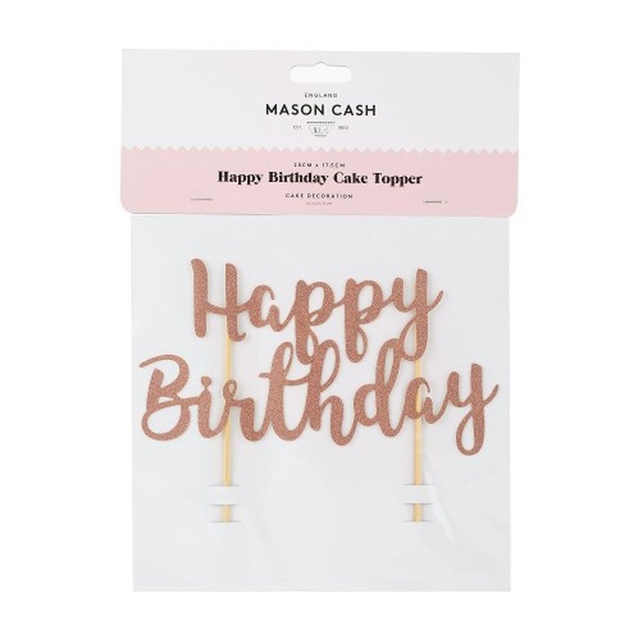 mason-cash-happy-birthday-cake-topper-rose-gold-glitter - Mason Cash Cake Topper Happy Birthday Rose Gold