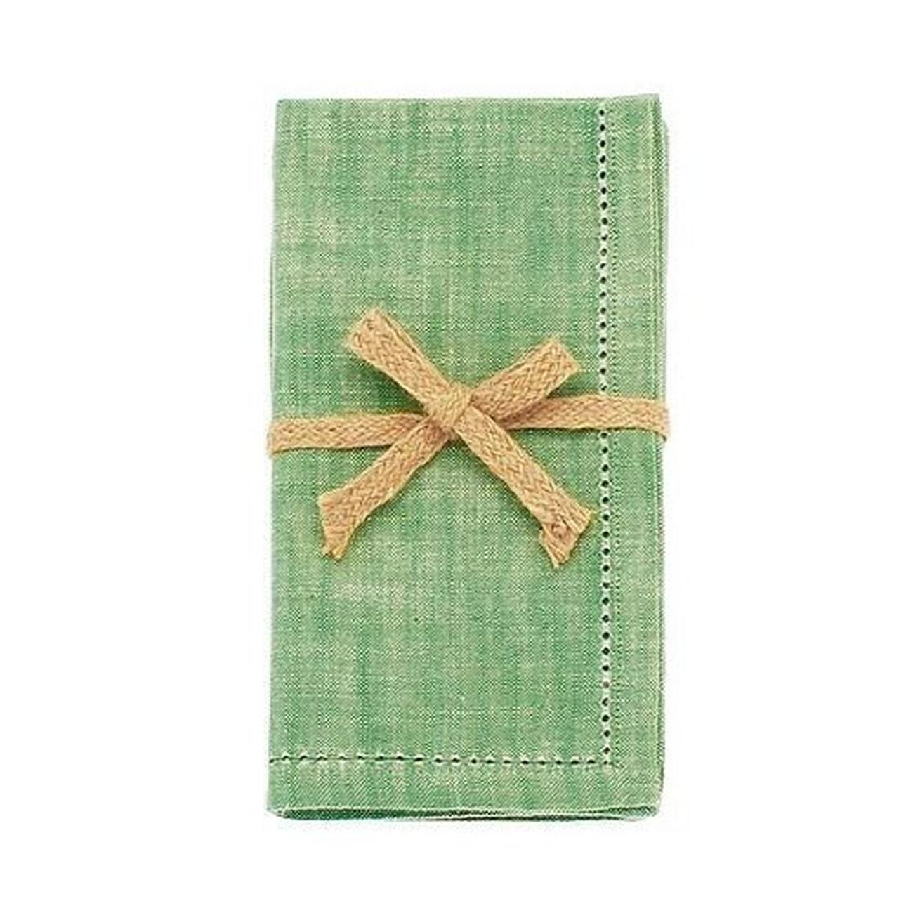 walton-olive-green-chambray-napkins-4pc-set - Walton & Co Chambray Napkins Olive Green Set of 4