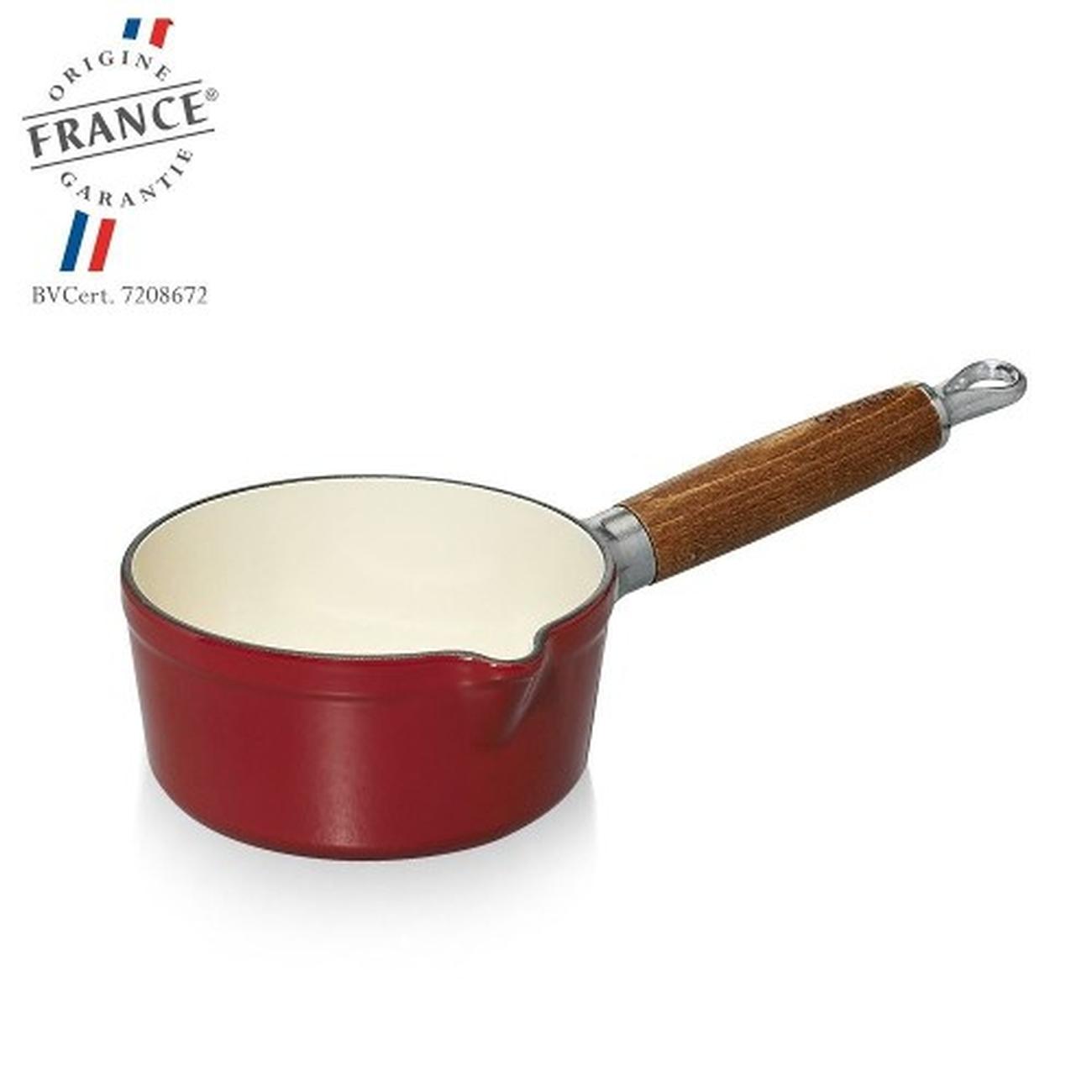 chasseur-milk-pan-14cm-red-cream - Chasseur Milk Pan 14cm- Red & Cream