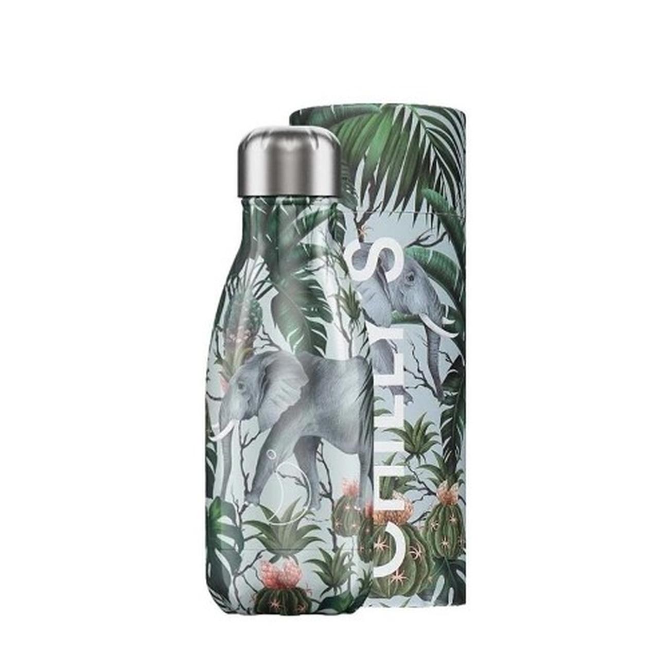 chillys-bottle-260ml-tropical-elephant - Chilly's Water Bottle 260ml Tropical Elephant