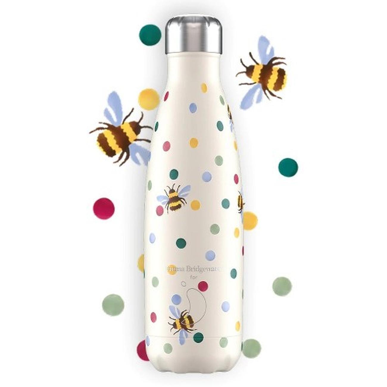 chillys-500ml-water-bottle-emma-bridgewater-polka-dot-bees - Chilly's 500ml Water Bottle Emma Bridgewater Polka Dot & Bees