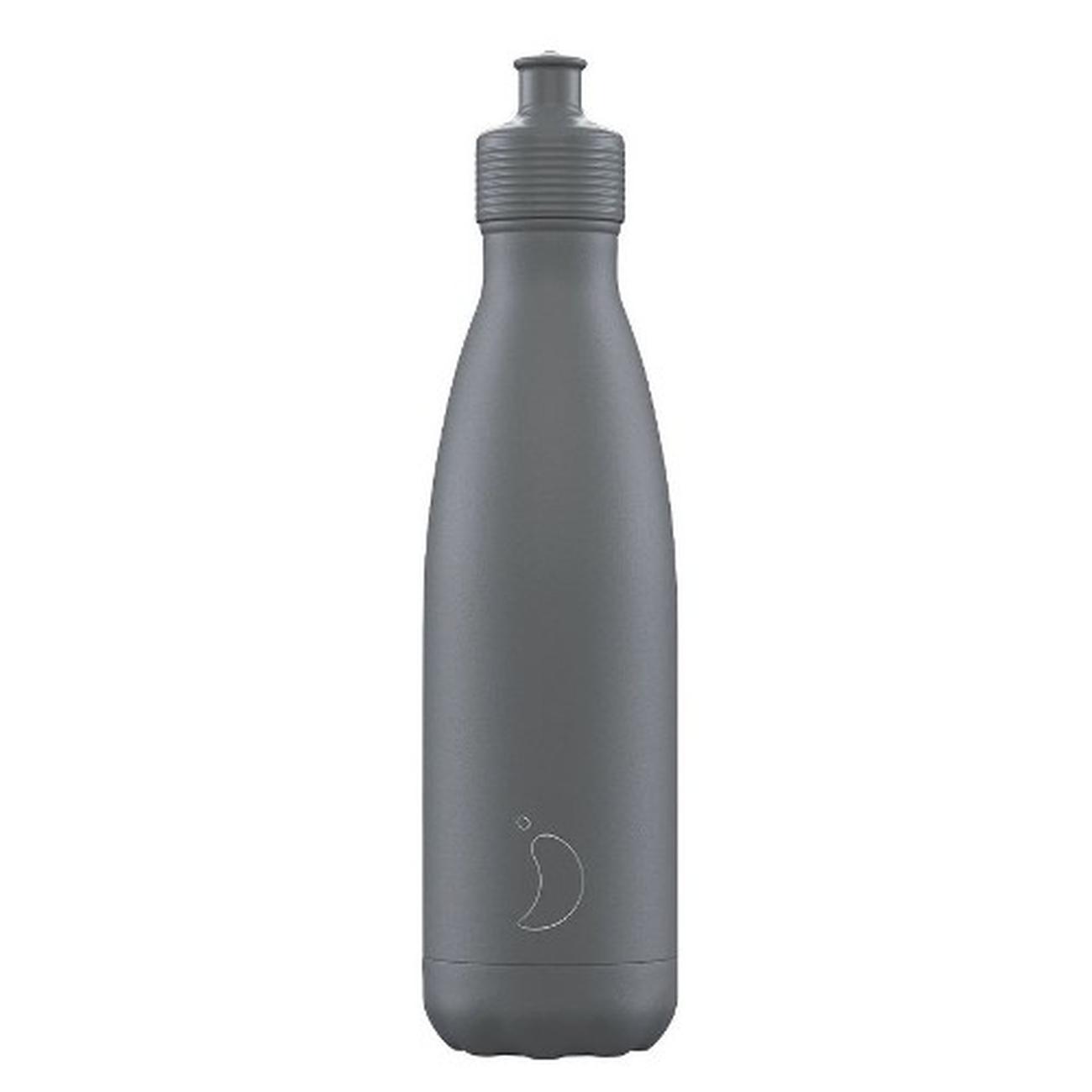 chillys-sports-bottle-mono-grey-500ml - Chilly's 500ml Sports Bottle Mono Grey