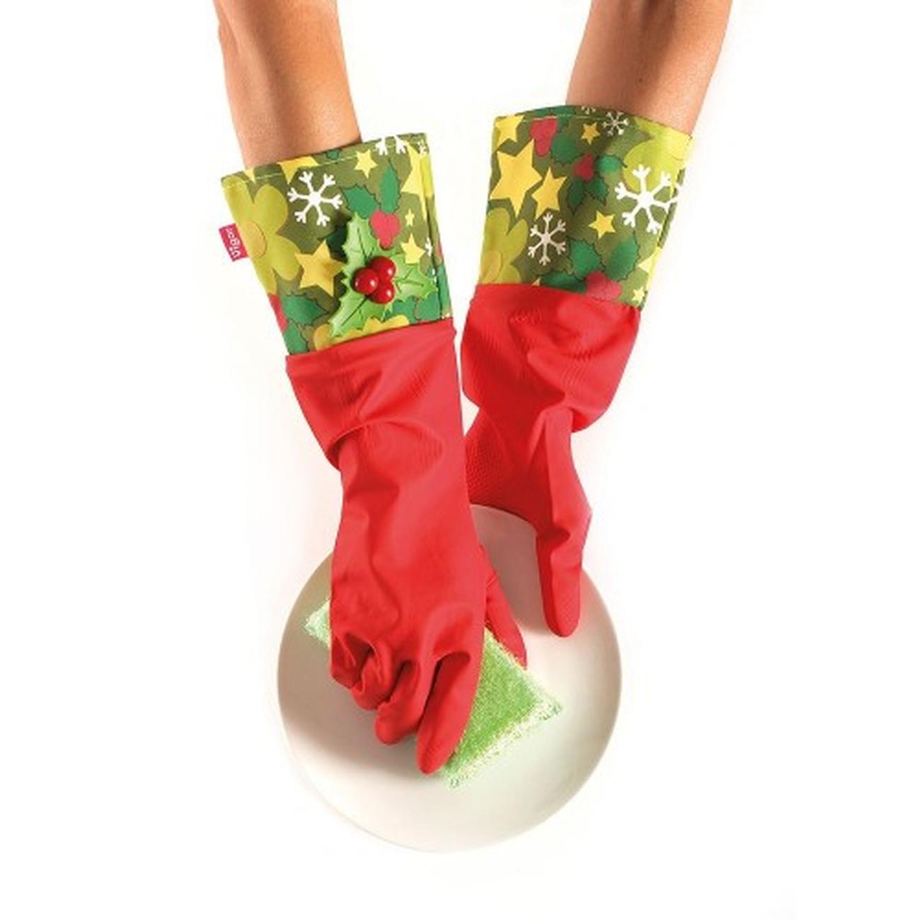 vigar-holly-kitchen-gloves-mistletoe - Vigar Christmas Holly Gloves