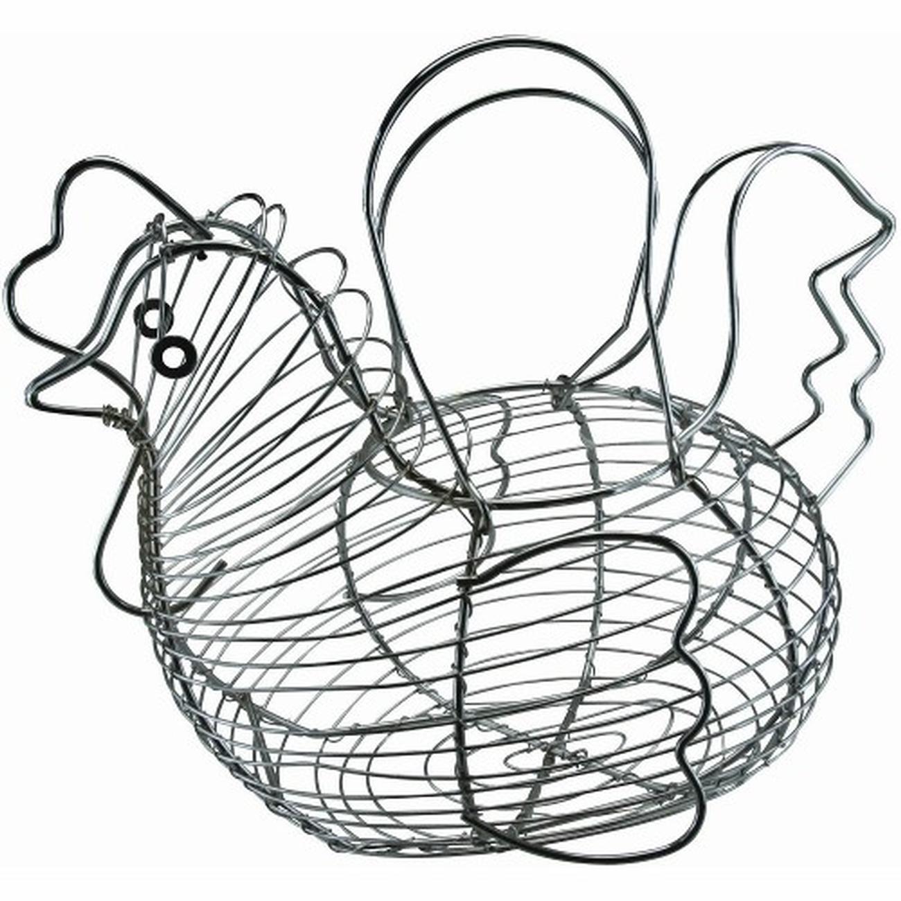 chrome-hen-basket-egg-storage - Chrome Chicken Egg Basket