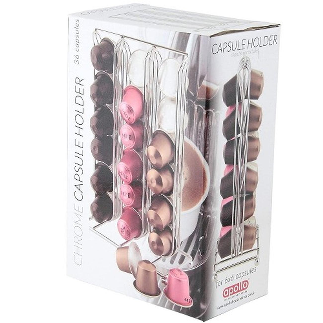apollo-coffee-pod-holder-chrome-36-capsules - Apollo Chrome Coffee Capsule Holder 36 pods