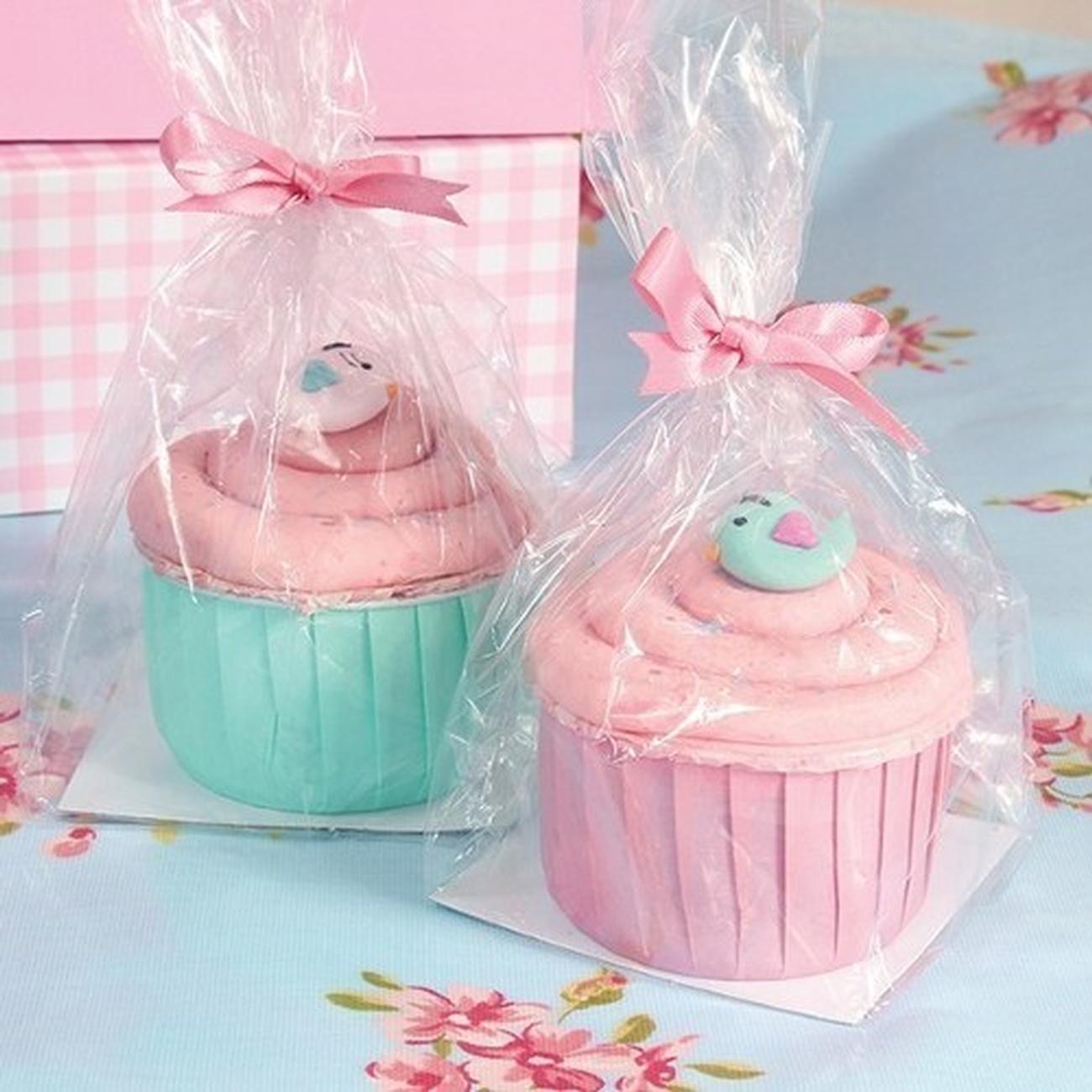 culpitt-clear-cupcake-bags-square-base-and-ribbons-12pc-110mm - Culpitt 12 Clear Gift Bags, Square Base & Ties 110mm