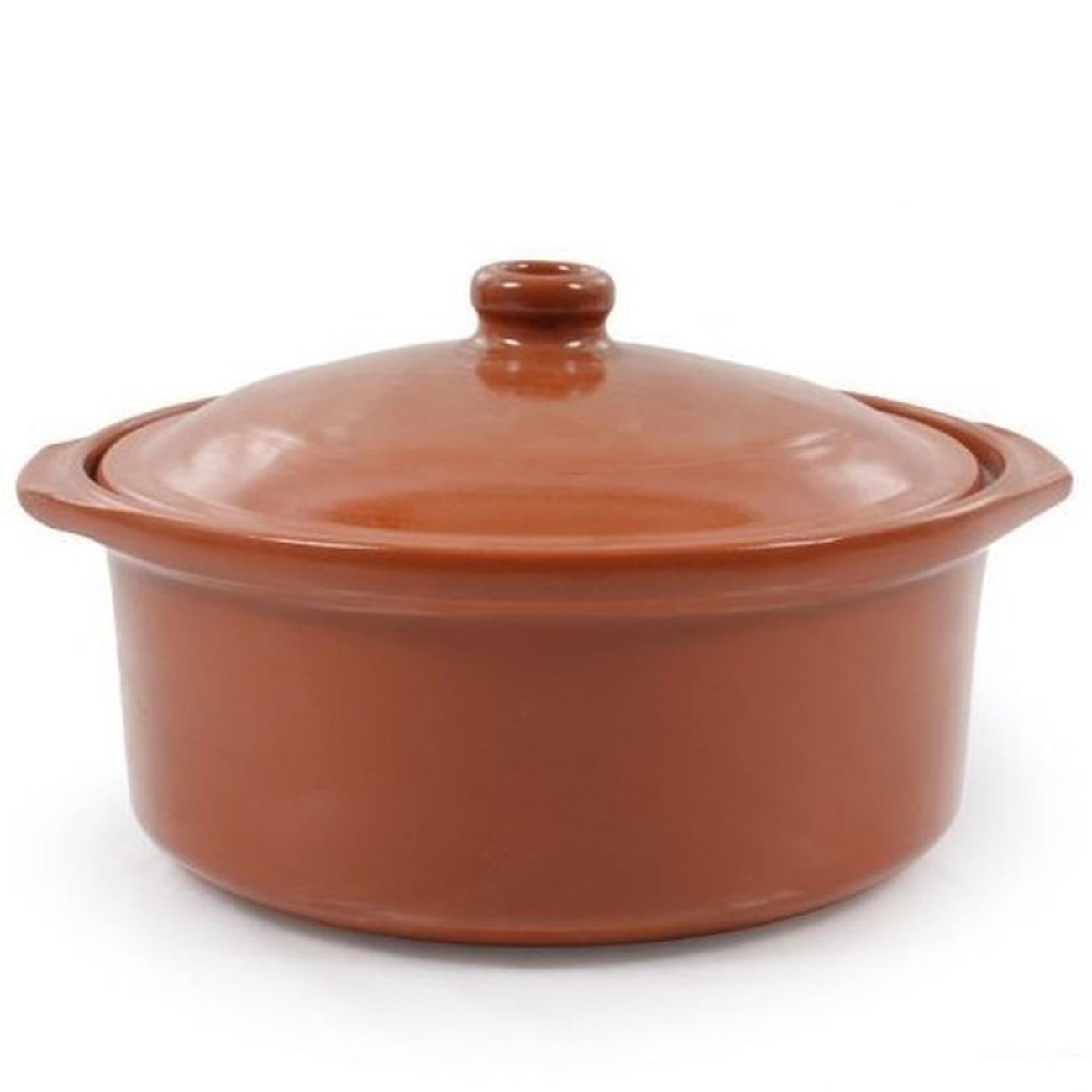 azofra-terracotta-casserole-with-lid-25cm - Azofra Terracotta Clay Pot 25cm