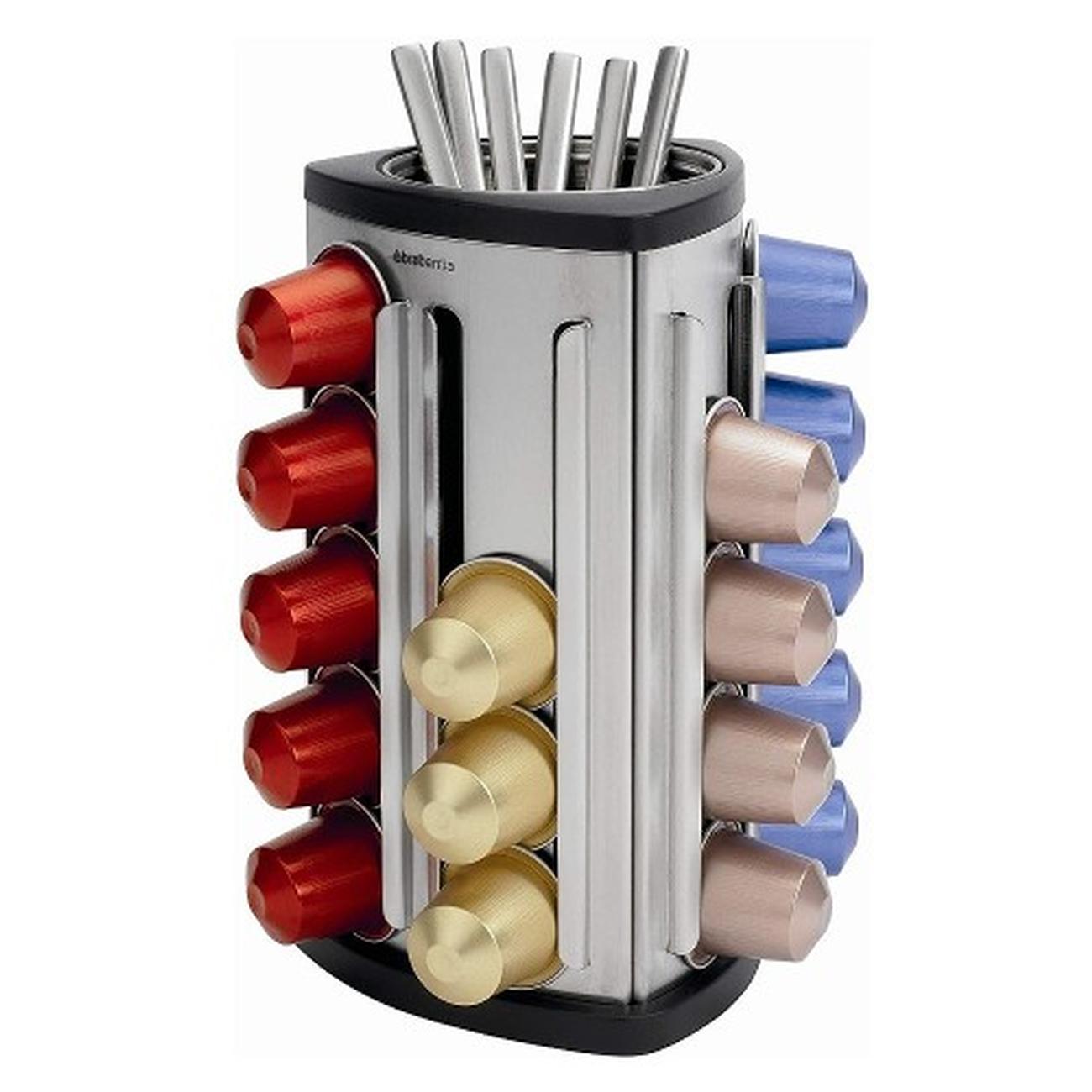 brabantia-coffee-capsule-dispenser-with-removable-cup-matt-steel - Brabantia Coffee Capsule Dispenser with Storage Container