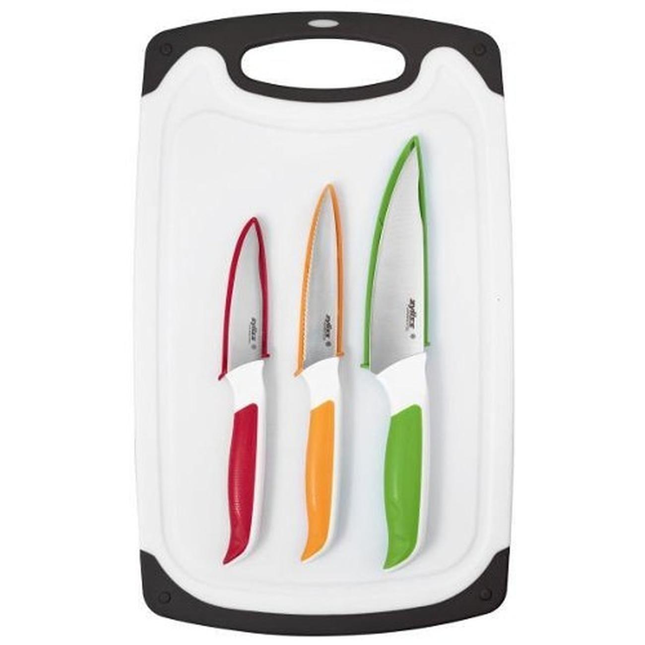 Zyliss 4pc Chopping Board & Knives Set