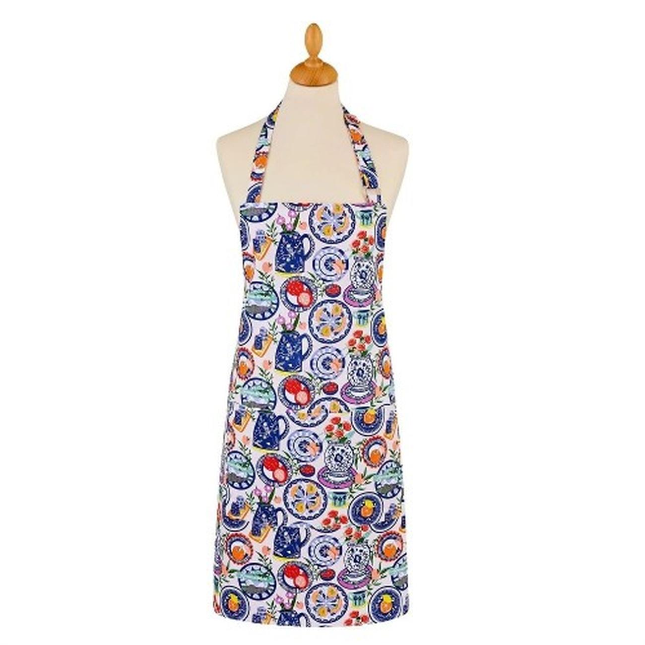 ulster-weavers-cotton-apron-Mediterranean-plates - Ulster Weavers Cotton Apron Mediterranean Plates