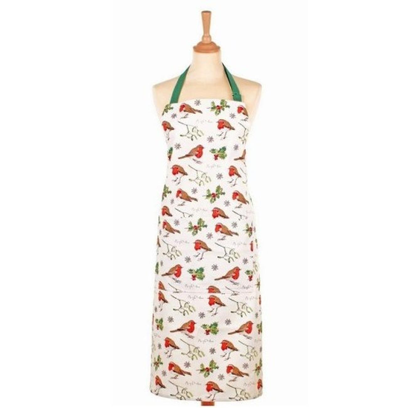 ulster-weavers-cotton-apron-Christmas-robins-and-holly-Madeleine-Floyd - Ulster Weavers Cotton Apron Madeleine Floyd Robins & Holly