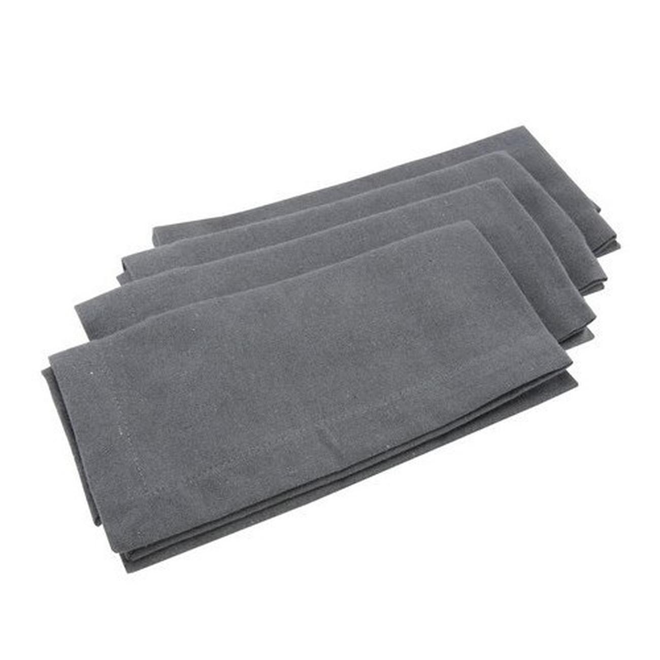 apollo-cotton-napkins-set-4-charcoal - Cotton Napkins Set of 4 Charcoal