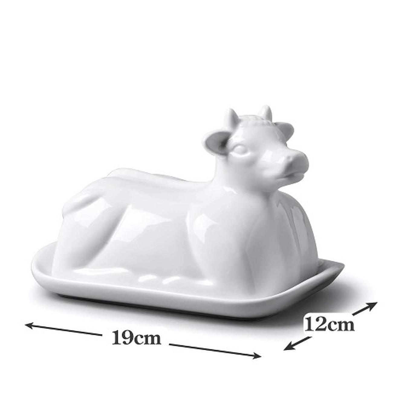 w-m-bartleet-sons-cow-butter-plate-and-lid-19cm - W M Bartleet & Sons Cow Butter Dish 19cm