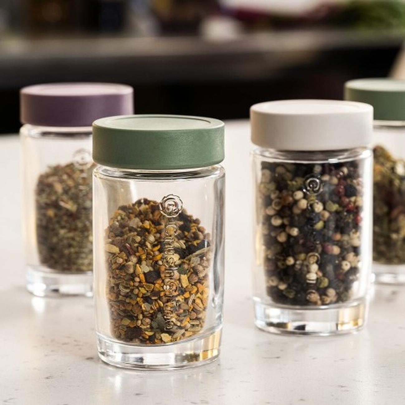crushgrind-vaasa-replacement-spice-jars-2pc-set-green - CrushGrind Vaasa Spice Jar Set of 2 Green