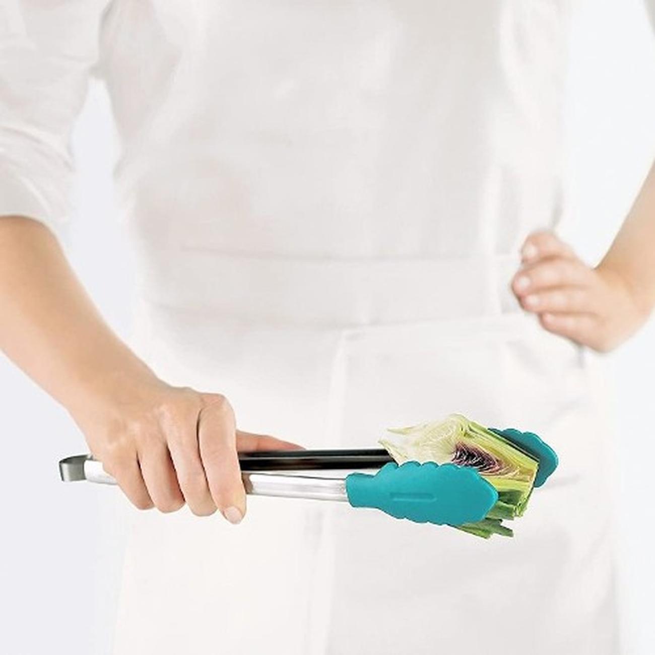 cuisipro-silicone-locking-tongs-24cm-blue - Cuisipro Silicone Locking Tongs 24cm Blue