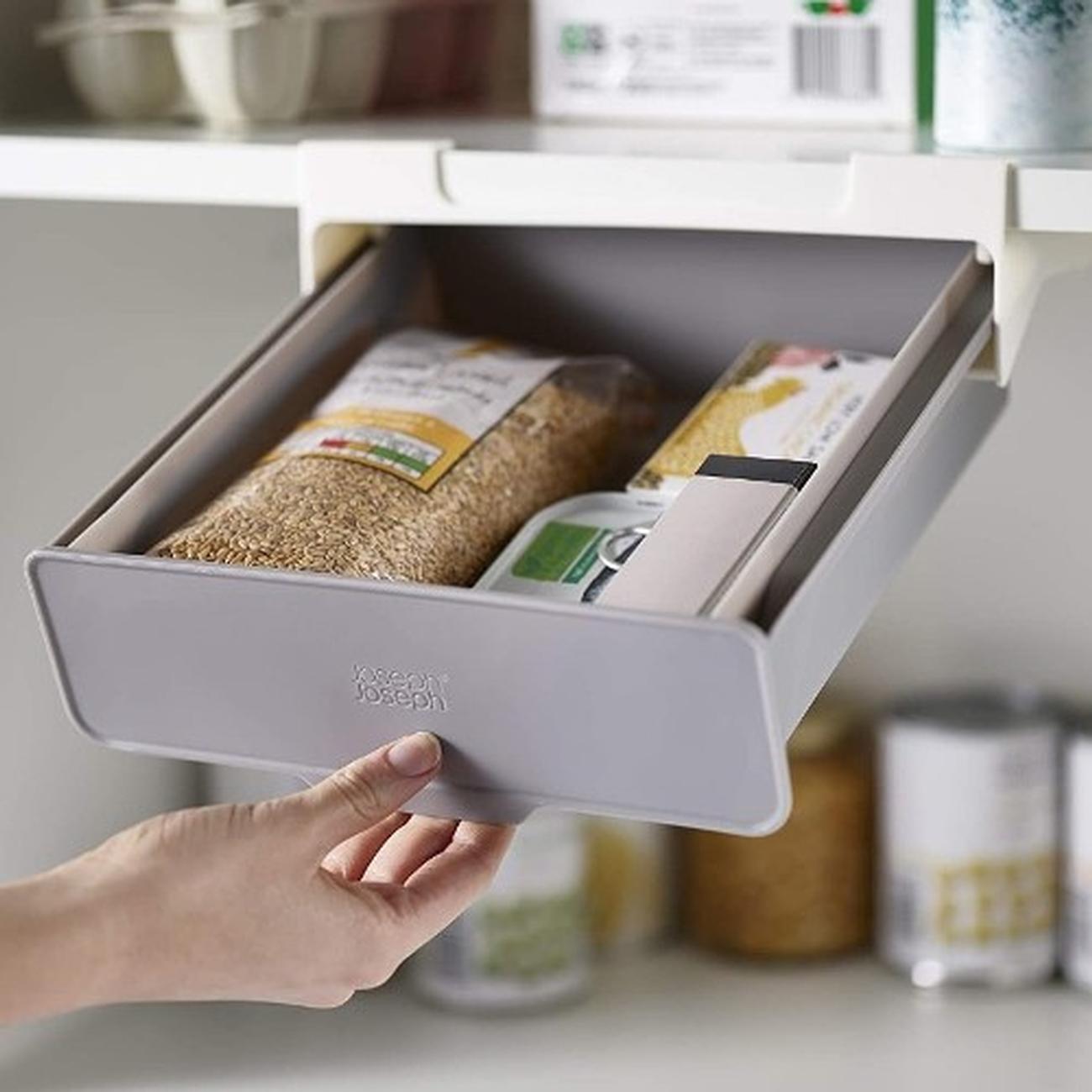 joseph-joseph-cupboardstore-undershelf-drawer-grey - Joseph Joseph CupboardStore Under-shelf Drawer