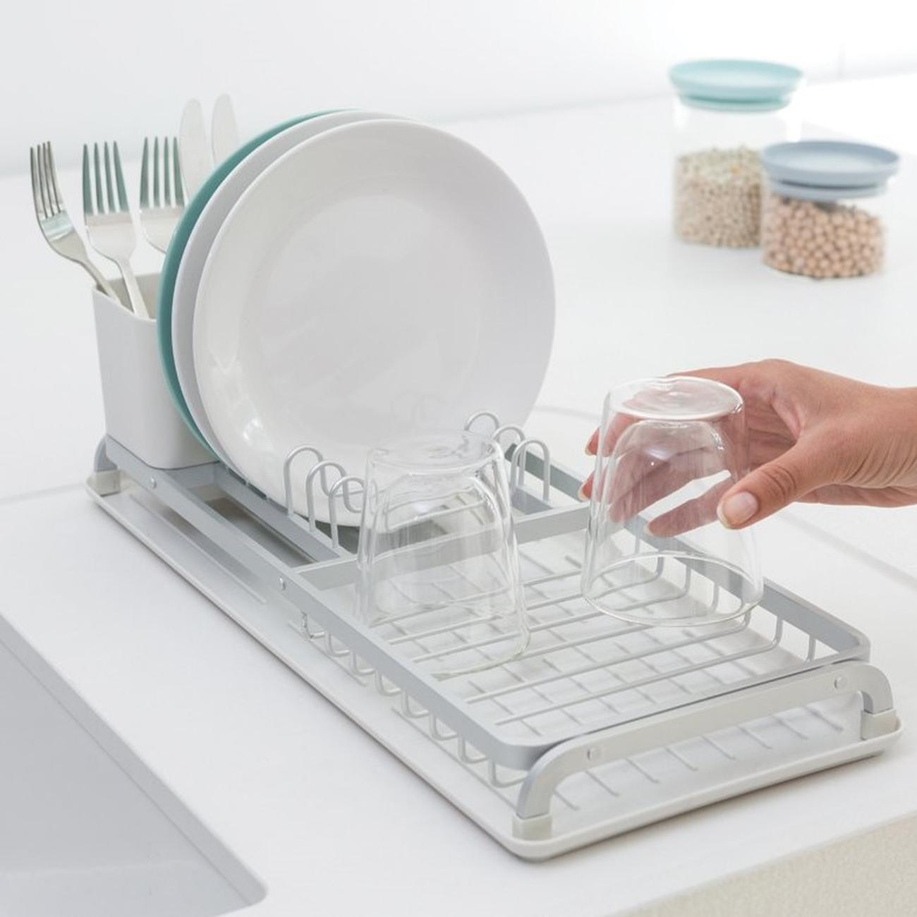 Brabantia Compact Dish Drying Rack Light Grey