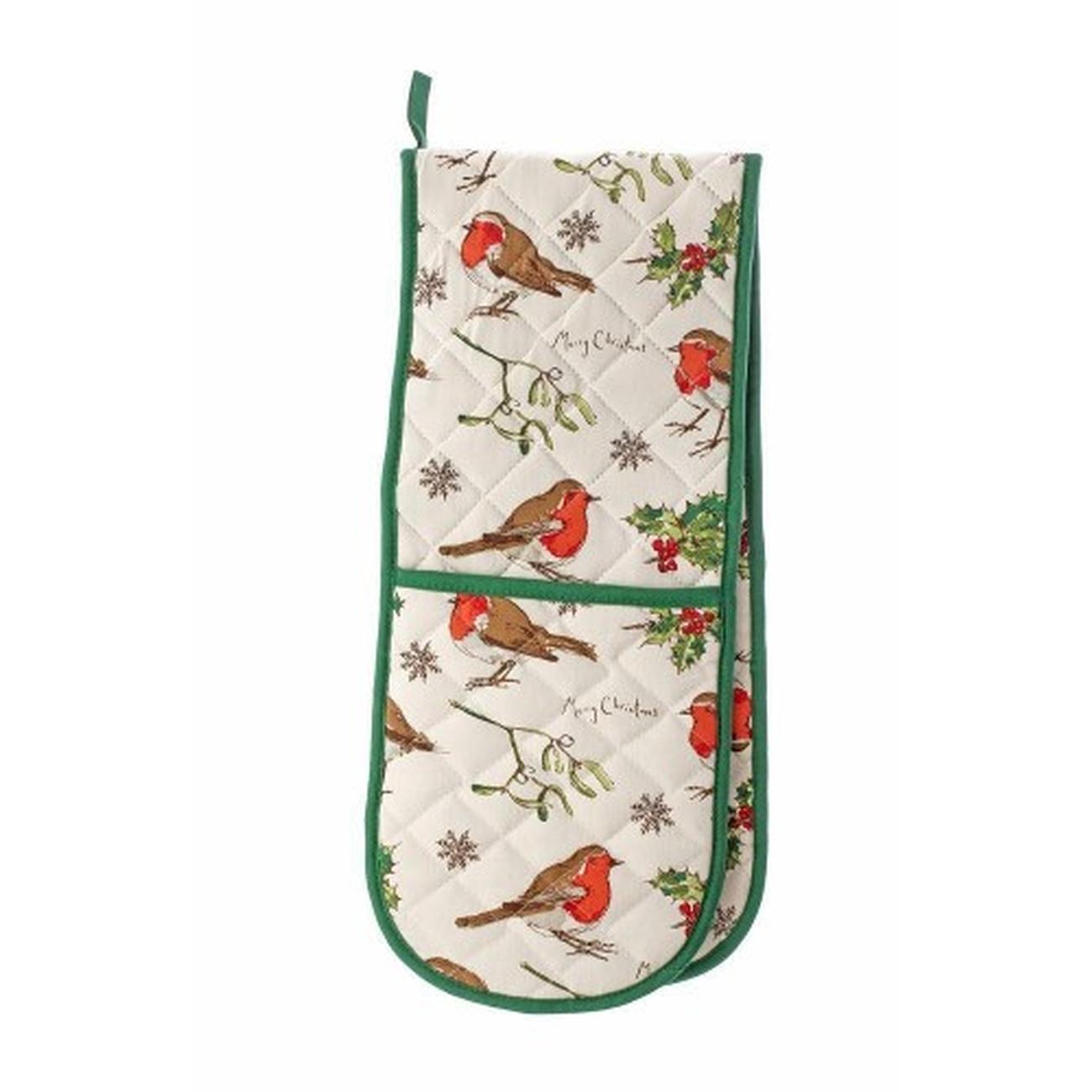 ulster-weavers-double-oven-glove-Christmas-robins-and-holly-Madeleine-Floyd - Ulster Weavers Double Oven Glove Madeleine Floyd Robins & Holly