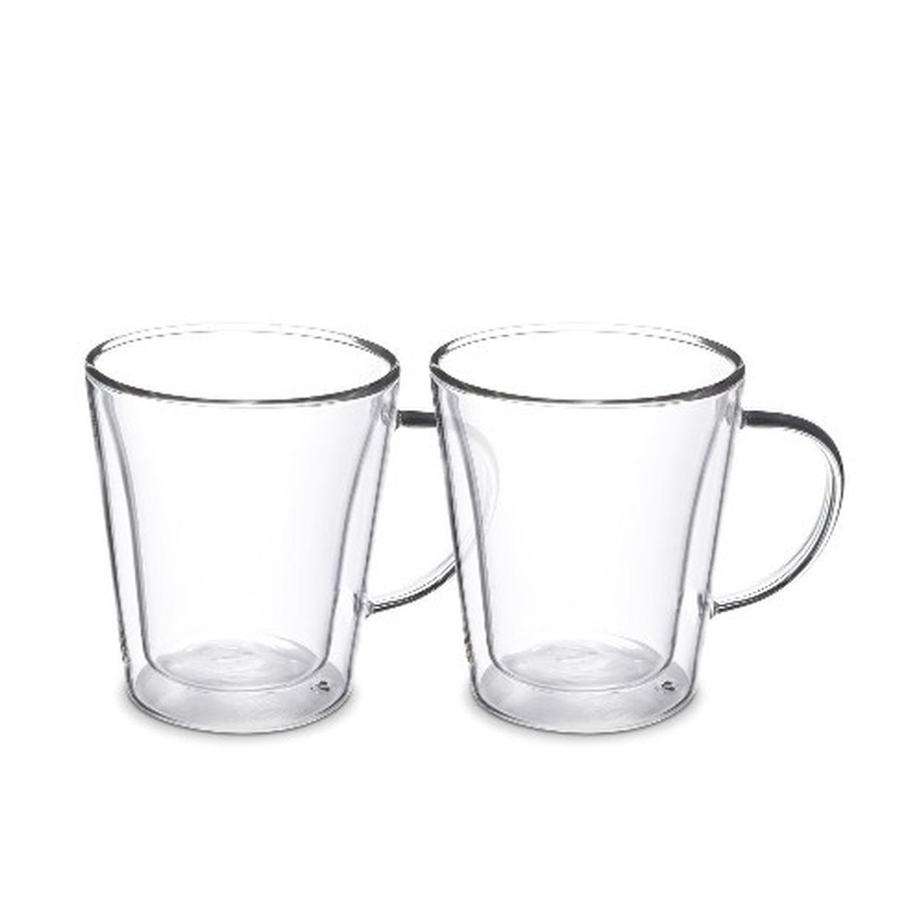 weis-set-of-2-double-walled-glasses-handles - Double-Walled Glass Mugs 2pc Set 270ml