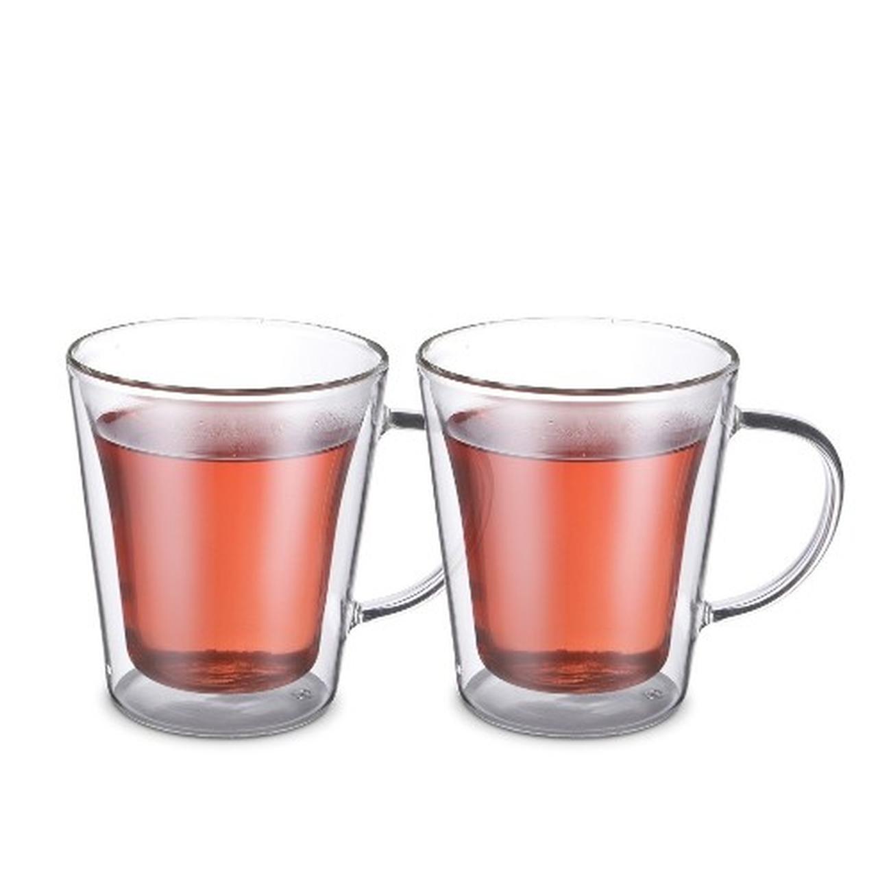 weis-set-of-2-double-walled-glasses-handles - Double-Walled Glass Mugs 2pc Set 270ml