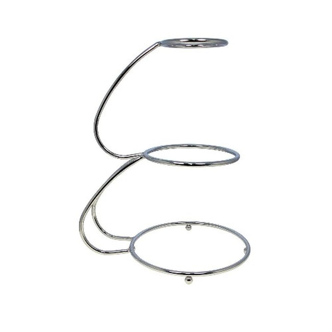 pme-E-shape-chrome-3-tiered-cake-stand - PME E-Shaped Chrome 3-Tiered Cake Stand