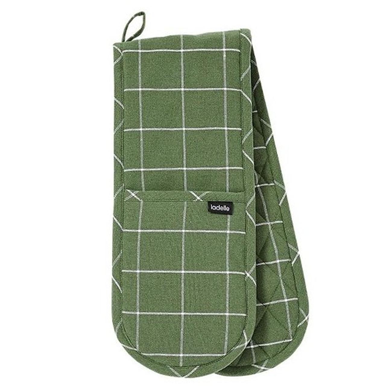 ladelle-eco-check-green-double-oven-glove - Ladelle Eco Check Green Double Oven Mitt