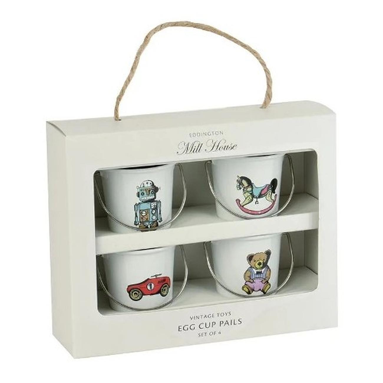 eddingtons-egg-cups-pails-set-of-4-vintage-toys - Eddingtons Vintage Toys Egg Cups Set of 4