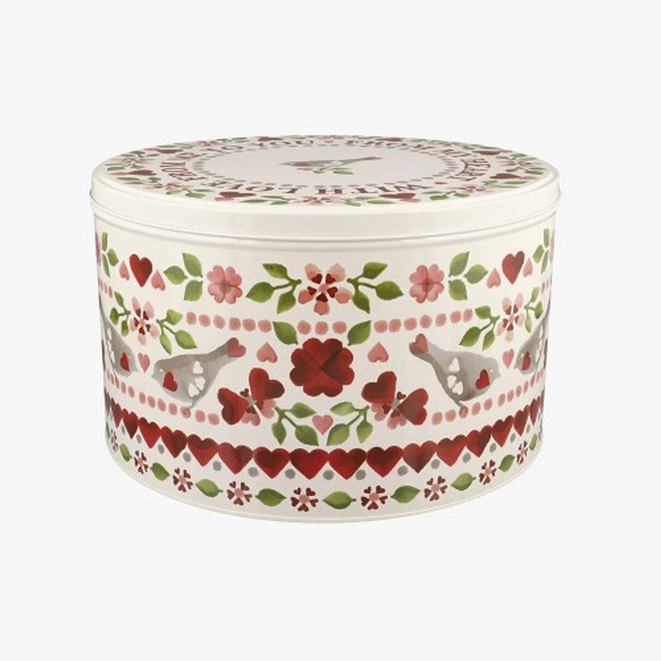 emma-bridgewater-large-round-cake-tin-lovebirds - Emma Bridgewater Lovebirds Round Cake Tin Large