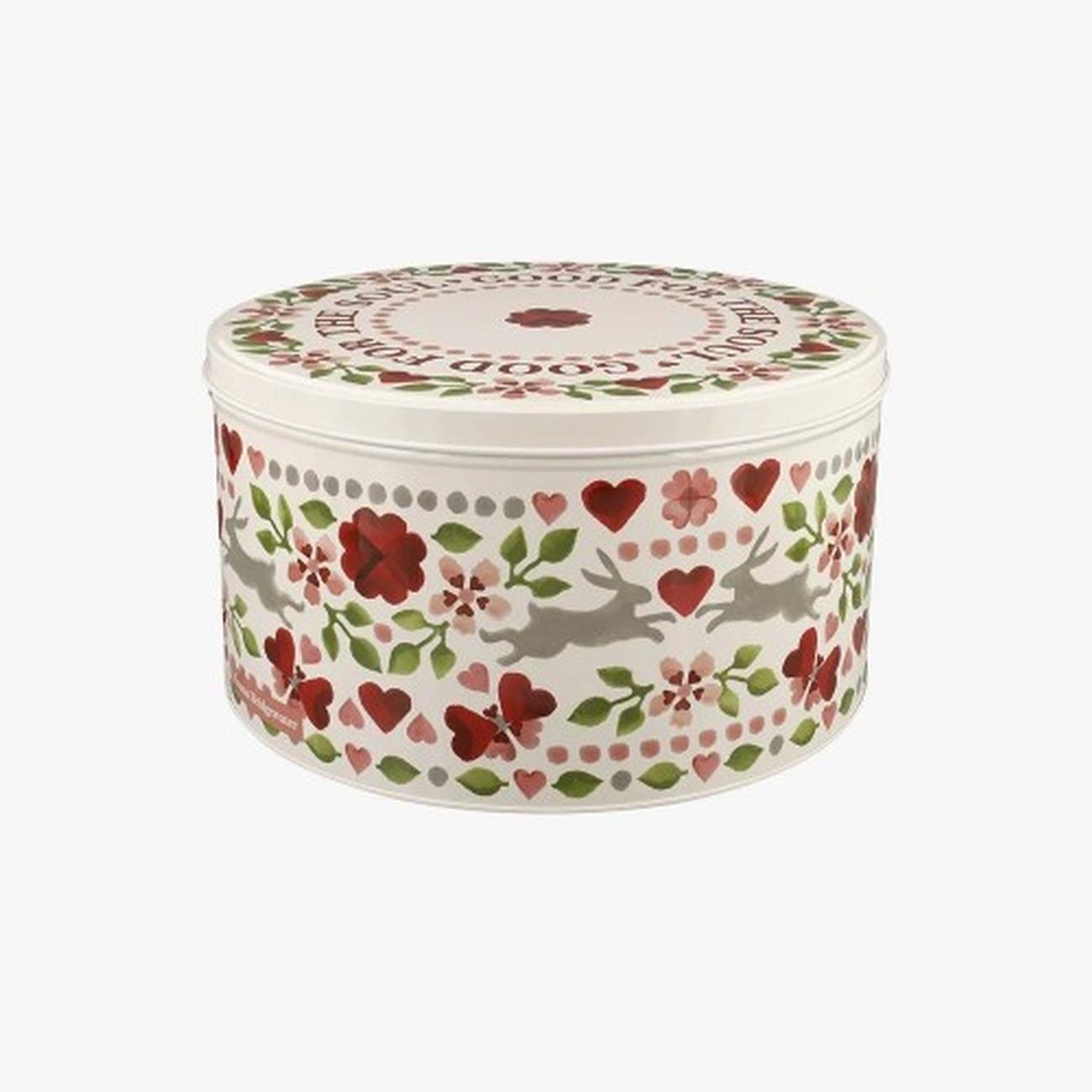emma-bridgewater-medium-round-cake-tin-lovebirds - Emma Bridgewater Lovebirds Round Cake Tin Medium