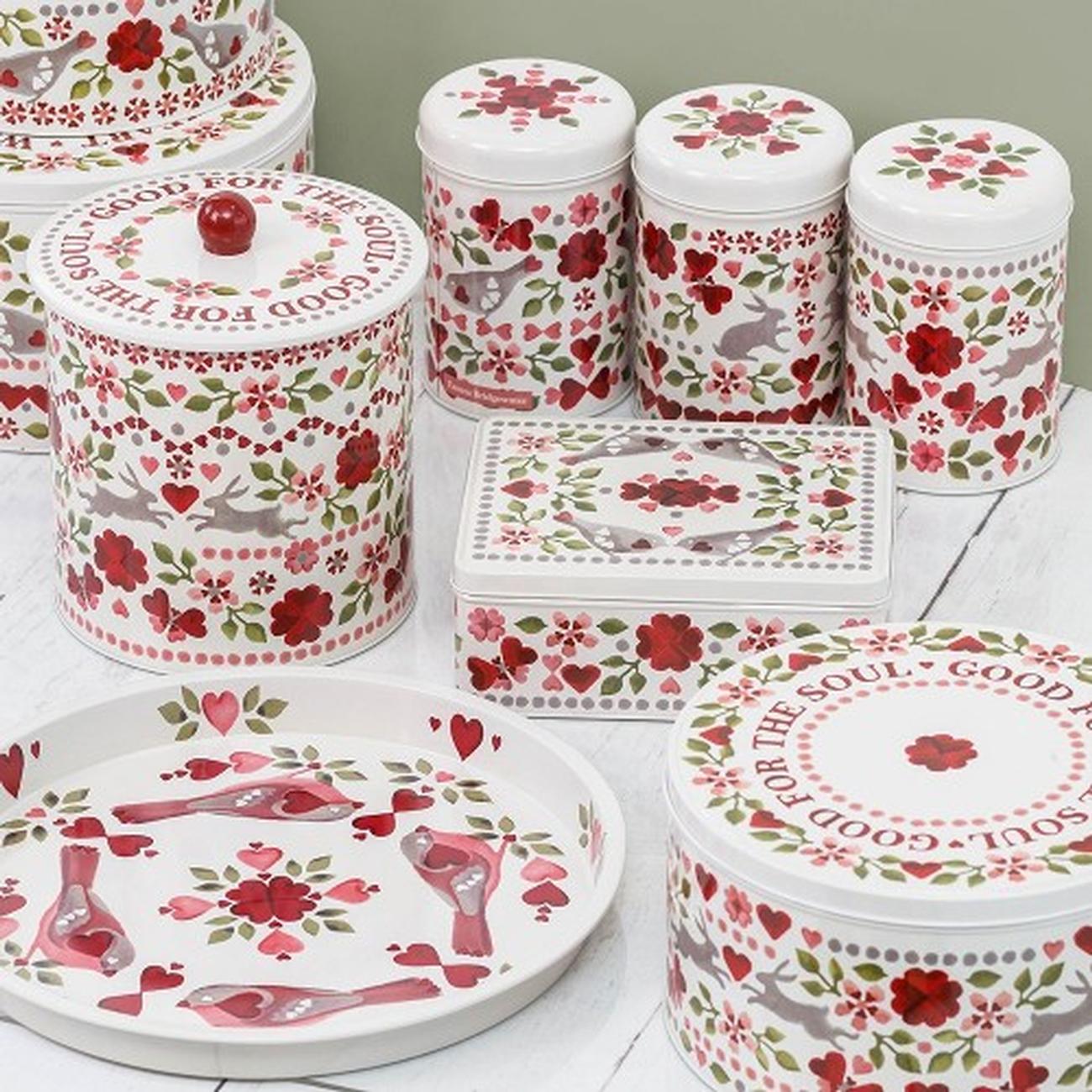 emma-bridgewater-lovebirds-deepwell-round-tray - Emma Bridgewater Lovebirds Round Tin Tray