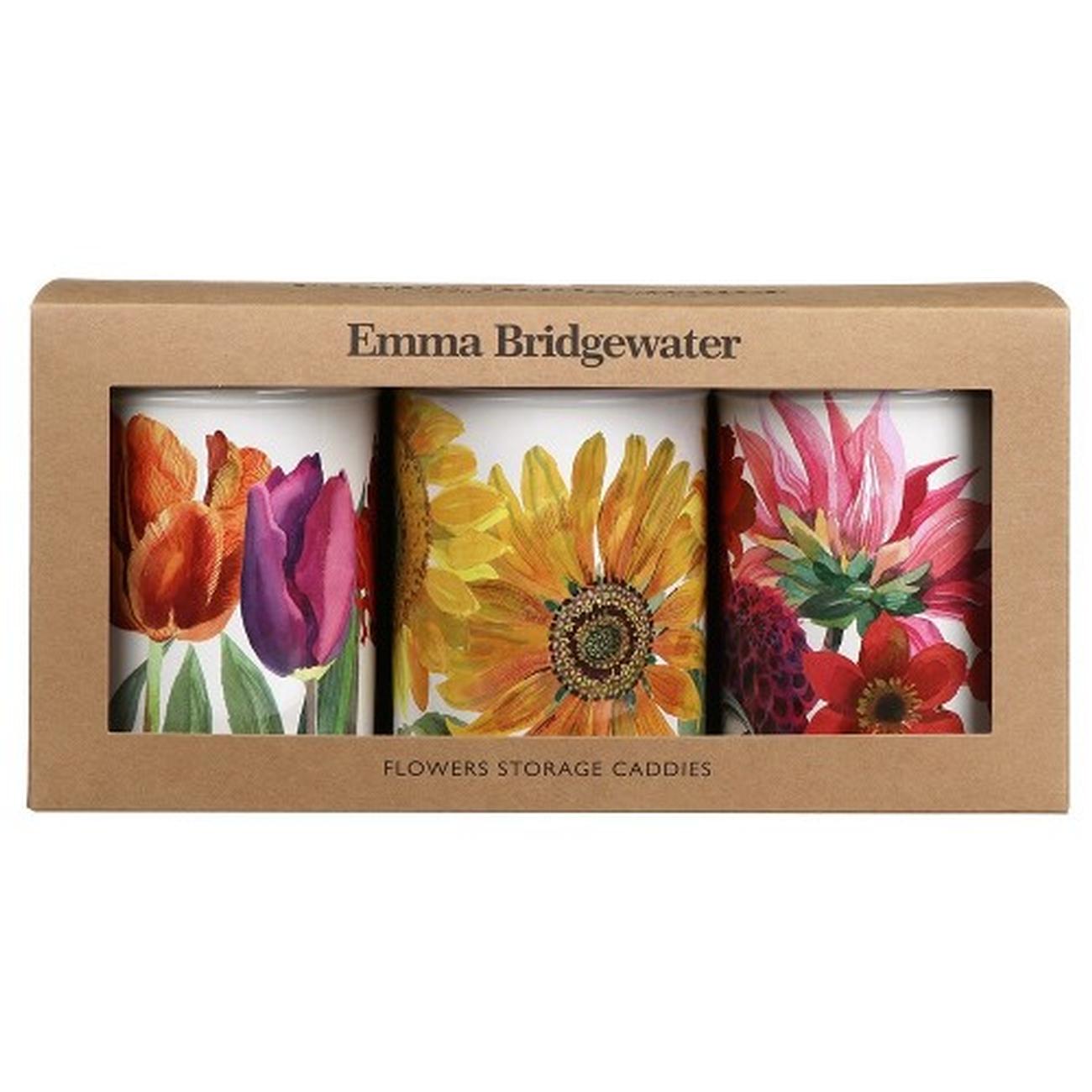 emma-bridgewater-flowers-round-caddies-set-of-3 - Emma Bridgewater Flowers Set of 3 Round Caddies