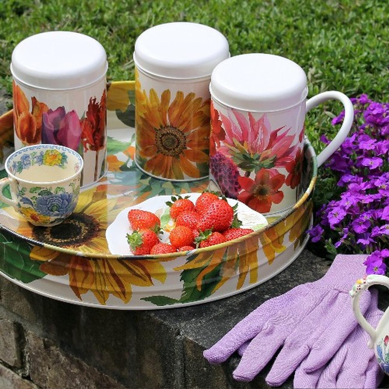 emma-bridgewater-flowers-round-caddies-set-of-3 - Emma Bridgewater Flowers Set of 3 Round Caddies