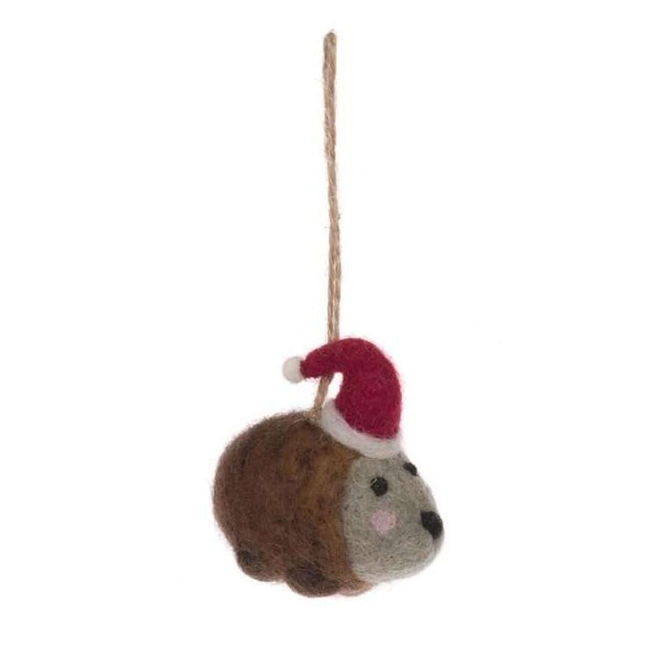 sophie-allport-Christmas-felt-decoration-festive-hedgehog - Sophie Allport Festive Hedgehog Felt Decoration
